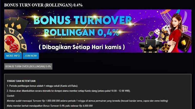 Syarat dan Ketentuan mendapatkan bonus